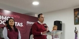 Formación de las mujeres, bandera de Morena Michoacán: Celis