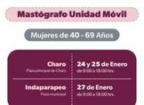 Anuncia SSM mastografías gratuitas en Charo e Indaparapeo