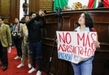 Periodistas realizan manifestación en el Congreso de Michoacán