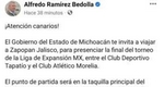 Habrá transporte gratis a la final de la Liga de Expansión, para fanáticos del Morelia