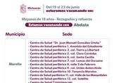 Continúa la vacunación contra el COVID-19 en centros de salud de Michoacán