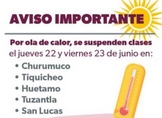 SEE suspende clases en 5 municipios de Michoacán por ola de calor