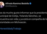Localizan a presidenta municipal de Cotija; Bedolla confirma su liberación