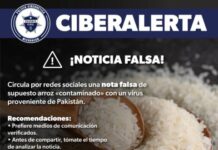EMITE SSP CIBERALERTA POR NOTICIA FALSA DE ARROZ CONTAMINADO