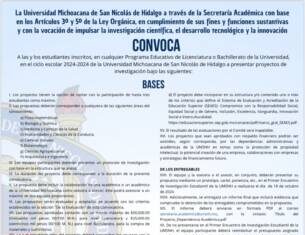 ¿TE GUSTA LA TECNOLOGÍA Y LA INNOVACIÓN?, LA UMSNH LANZA CONVOCATORIA PARA EL ESTUDIANTADO