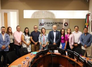 DANIELA DE LOS SANTOS ABORDA TEMAS CLAVE CON CANACINTRA MORELIA