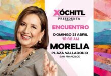 Este domingo, Xóchitl Gálvez en Michoacán
