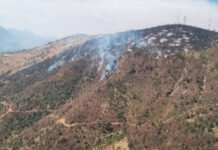 SOBREVUELAN INCENDIO FORESTAL EN PURÉPERO Y ZACAPU; BRIGADAS ATIENDEN POR TIERRA