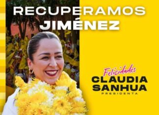 EXHORTA PRD A RESPETAR EL TRIUNFO DE CLAUDIA SANHUA, EN JIMÉNEZ