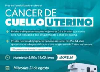 ANUNCIA SSM PRUEBAS GRATUITAS DE PAPANICOLAOU Y VPH EN CUITZEO Y MORELIA
