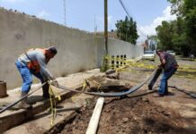 OOAPAS repara línea de conducción de agua potable en la colonia Félix Ireta