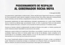 MUESTRAN BEDOLLA Y GOBERNADORES DE LA 4T, RESPALDO A GOBERNADOR DE SINALOA