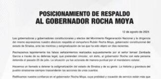 MUESTRAN BEDOLLA Y GOBERNADORES DE LA 4T, RESPALDO A GOBERNADOR DE SINALOA