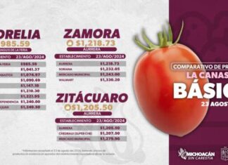 EN MORELIA SE VENDE LA CANASTA BÁSICA EN MENOS DE MIL PESOS: SEDECO