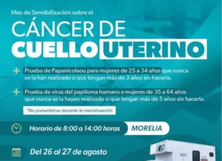 SSM LLEVA ESTUDIOS DE PAPANICOLAOU A VILLAS DEL PEDREGAL, EN MORELIA