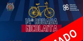 POR PRONÓSTICO DE LLUVIA, SE SUSPENDE RODADA NICOLAITA DE ESTE JUEVES