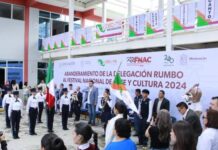 ABANDERAN A DELEGACIÓN ESTUDIANTIL DEL CECYTEM QUE PARTICIPARÁ EN EL FESTIVAL NACIONAL DE CULTURA