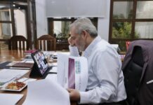 Bedolla participa en reunión virtual con Sheinbaum por huracán John