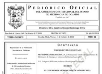 Publica Periódico Oficial el Decreto que formaliza el aborto legal en Michoacán