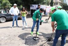 PVEM arranca acciones de bacheo en Morelia.