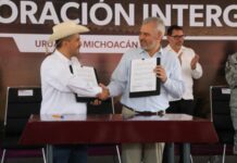Bedolla y Manzo firman convenio para fortalecer la seguridad en Uruapan