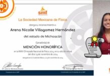 Dan mención honorífica en Olimpiada Nacional de Física a alumna del Cecytem