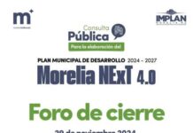 Gobierno de Morelia invita al Foro de Cierre del Plan Municipal de Desarrollo