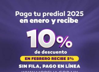 Continúa Gobierno de Morelia con el 10 por ciento de descuento en el pago del Predial