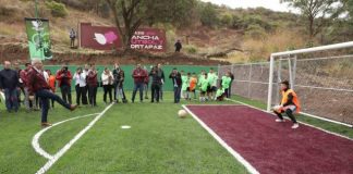 Para la prevención del delito, inaugura Bedolla cancha en Tarímbaro