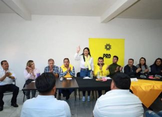 Araceli Saucedo se reúne con militantes del PRD en el Distrito de Zacapu