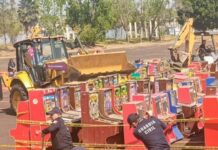Destruyen 750 máquinas tragamonedas decomisadas en Michoacán