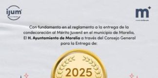 Gobierno de Morelia invita a las y los jóvenes a convocatoria a Condecoración al Mérito Juvenil 2025