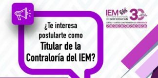Inicia recepción de documentos para ocupar la titularidad del órgano de control interno del IEM