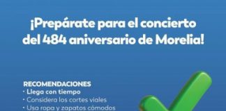 Gobierno de Morelia informa objetos prohibidos y recomendaciones para concierto de aniversario