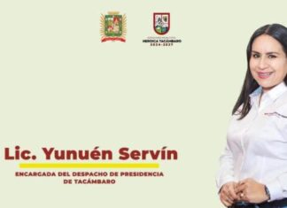Asume Yunuén Servín, presidencia municipal de Tacámbaro, como encargada de despacho