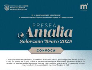 Semmujeris invita a reconocer a quienes hacen historia, con Presea ‘Amalia Solórzano Bravo’
