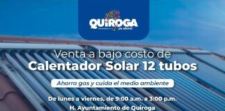 Impulsa Quiroga el uso de energías limpias con venta de calentadores solares a bajo costo