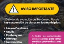 Suspendidas, clases en municipios costeros de Michoacán, ante llegada de Flossie