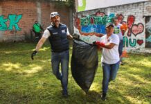 En colonia Cayetano Andrade, encabeza Yankel Benítez jornada de limpieza