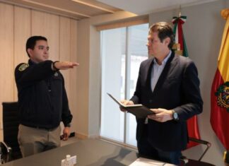 Alfonso Martínez toma protesta a Pablo Alarcón como comisario de la Policía de Morelia