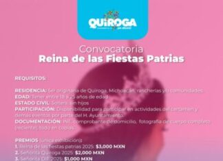 Abre Quiroga convocatoria para elegir a la Reina de las Fiestas Patrias 2025