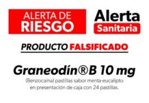 Alerta SSM sobre falsificación de medicamento Graneodín®️B 10 mg