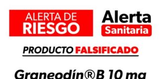 Alerta SSM sobre falsificación de medicamento Graneodín®️B 10 mg