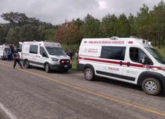 SSM atiende lesionados en accidente de autobús en carretera Zacapu-Quiroga