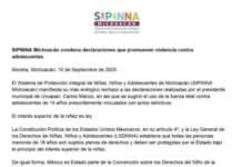 Llama SIPPINA a alcalde de Uruapan, desistir de amenazas contra la infancia