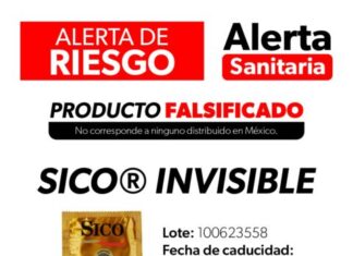 Alerta SSM falsificación de condones SICO®️ Invisible