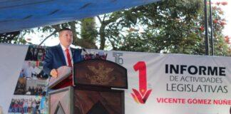 Vicente Gómez Núñez rinde su primer informe de labores legislativas