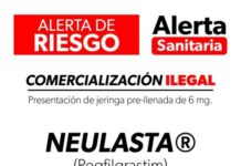 Cofepris alerta sobre la comercialización ilegal del medicamento Neulasta®️ 6 mg