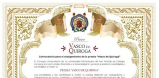 Lista la convocatoria de la Presea «Vasco de Quiroga»; UMSNH invita a participar con propuestas