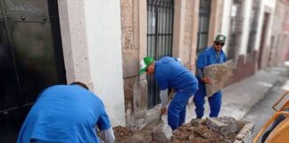 Ooapas da seguimiento integral a trabajos con retiro de escombro en distintos puntos de Morelia